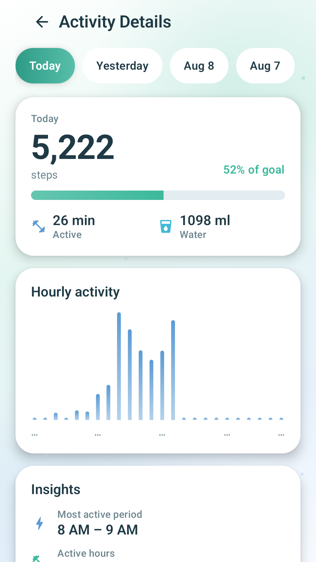 Vitality White activity details